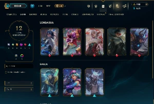 Unranked com 35 Champs e 12 Skins +2 Fragmentos - League of Legends LOL