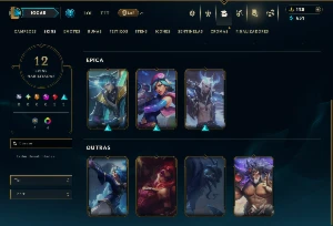 Unranked com 35 Champs e 12 Skins +2 Fragmentos - League of Legends LOL
