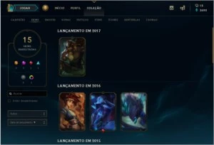 Conta Lol Level 44 // 15 skin // platina 4 // 41 champ - League of Legends