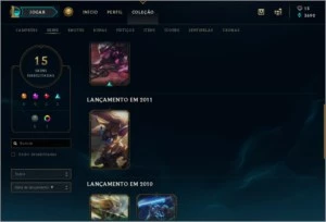 Conta Lol Level 44 // 15 skin // platina 4 // 41 champ - League of Legends