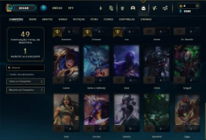 Mestre com 35 Champs e 3 Skins + 2 Fragmentos - League of Legends LOL