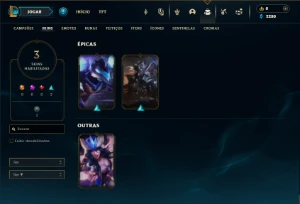 Mestre com 35 Champs e 3 Skins + 2 Fragmentos - League of Legends LOL