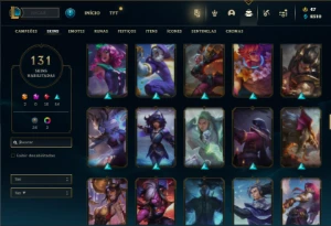 Unranked com 145 Champs e 131 Skins - League of Legends LOL