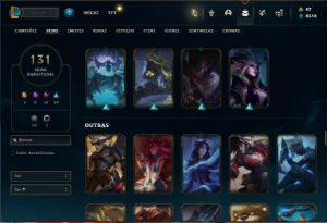 Unranked com 145 Champs e 131 Skins - League of Legends LOL