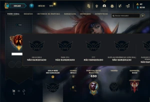 Unranked com 145 Champs e 131 Skins - League of Legends LOL
