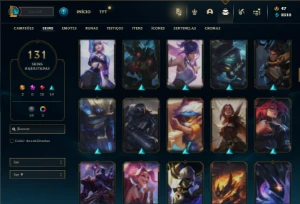 Unranked com 145 Champs e 131 Skins - League of Legends LOL