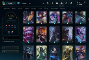 Conta platina 3 solo duo 308 skins todos campeões. - League of Legends LOL