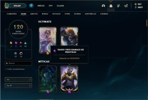 Conta prata 2 com 112 Champs e 120 Skins + 1 Prestigio - League of Legends LOL