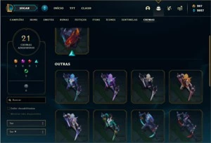 Conta prata 2 com 112 Champs e 120 Skins + 1 Prestigio - League of Legends LOL