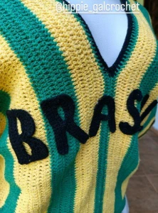 Blusa de Crochê Brasil Copa - Artesanato e Personalizados