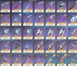 CONTA AR55 KLEE, GANYU, VENTI, KEQINGc1, +5* 10KPRIMO+20ROLL - Genshin Impact