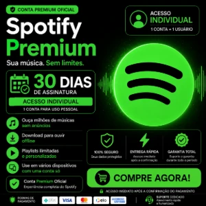 Spotify 30 Dias de Acesso Individual - Assinaturas e Premium