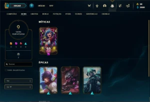 Conta Unranked com 21 Champs e 9 Skins - League of Legends LOL