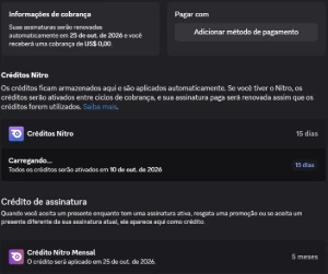 conta discord nitro diamante e boost up lvl 3
