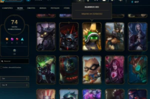 Conta LoL Full Acesso - 81 Champs e 74 Skins - Rammus Rei - League of Legends