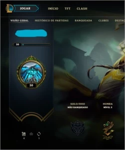 CONTA UNRANKED LEAGUE OF LEGENDS SMURF NÍVEL 30 LOL
