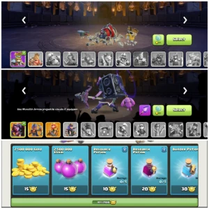 CV18 Conta com Skins Top 1.700+ Gemas Martelo e Livros Mágic - Clash of Clans
