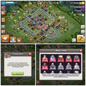 CV18 Conta com Skins Top 1.700+ Gemas Martelo e Livros Mágic - Clash of Clans