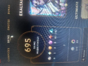 Vendo conta lol lvl 483 ex emerald 695 skins - League of Legends