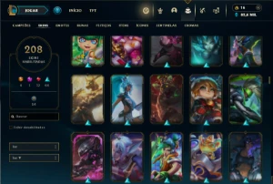 Bronze 4 com TODOS os champs e 208 Skins (Mais de 150 Jogos) - League of Legends LOL