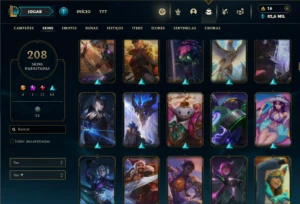 Bronze 4 com TODOS os champs e 208 Skins (Mais de 150 Jogos) - League of Legends LOL