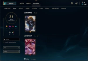 CONTA LOL B1 COM 31 SKINS E MAIS DE 100 CHAMPS - League of Legends