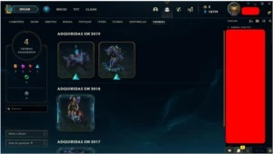 Vendo conta lvl 221, 84 skins, todos campeões, 12.779 azul, - League of Legends LOL