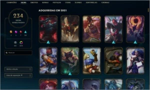 Conta do LOL(Todos campeões,234 skins, Elo Platina III) - League of Legends