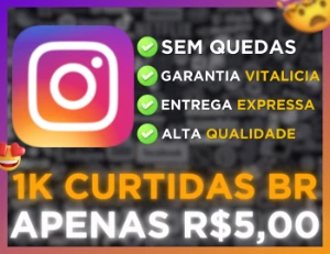 (Promoção) 1.000 Curtidas Brasileiras Instagram por R$4,99 - Redes Sociais