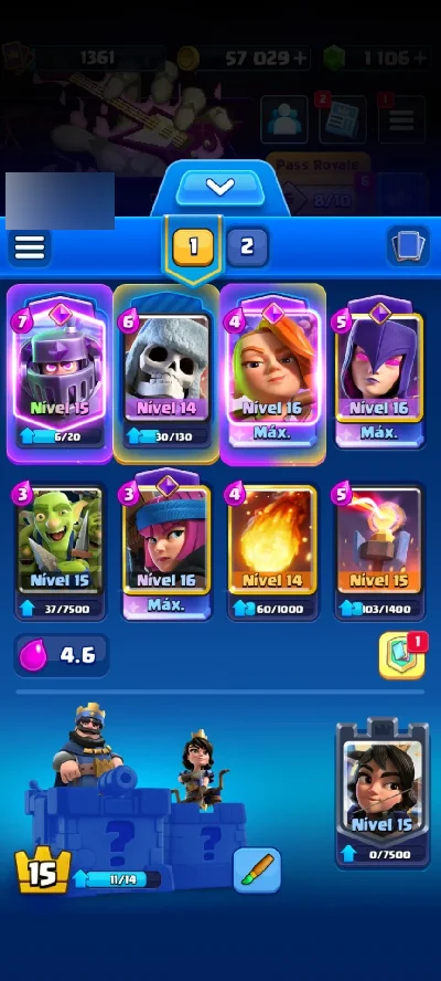 Conta Clash royale Rei 15 12k Troféu