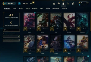 Unranked com 30 Champs e 8 Skins + 3 Fragmentos - League of Legends LOL