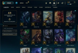 Unranked com 30 Champs e 8 Skins + 3 Fragmentos - League of Legends LOL