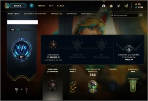 Conta bronze 3 com 106 champs e 52 skins - League of Legends LOL