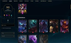 CONTA LOL GOLD4 / 90 SKINS - League of Legends