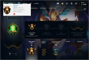 Conta ouro 1 com 3 skins e 26 champs ( NA MD5 ) - League of Legends LOL