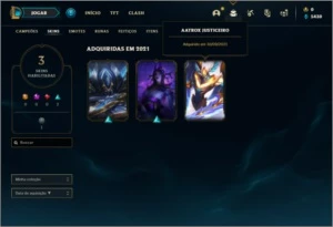 Conta ouro 1 com 3 skins e 26 champs ( NA MD5 ) - League of Legends LOL