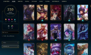 Unranked com TODOS os champs e 321 Skins (Nivel 714) - League of Legends LOL