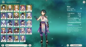 ! PROMOÇÃO ! Conta Genshin AR 52 : 06 Personagens 5 + Benção - Genshin Impact