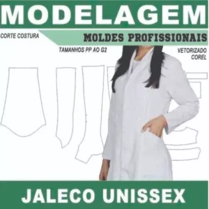 Molde Jaleco Unissex - Modelagem Pp Ao Plus Size G2 Em Pdf - Outros