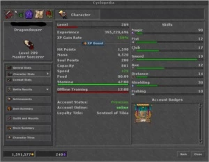 MS lvl 289 SERENEBRA (MUNDO NOVO) - Tibia