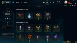 conta 1293 skins,todos emotes da loja ( emotes challenger) - League of Legends LOL