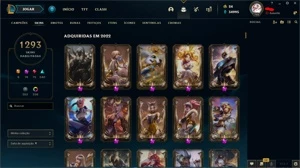 conta 1293 skins,todos emotes da loja ( emotes challenger) - League of Legends LOL