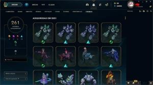 conta 1293 skins,todos emotes da loja ( emotes challenger) - League of Legends LOL