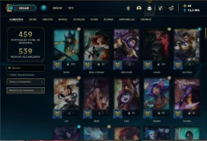 Conta ouro 3 com 110 Champs e 94 Skins ( MAIN SUP ) - League of Legends LOL