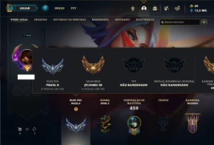 Conta ouro 3 com 110 Champs e 94 Skins ( MAIN SUP ) - League of Legends LOL