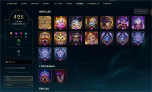 Conta LoL MESTRE 499 skins+cromas - League of Legends