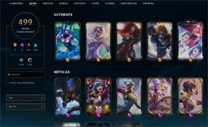 Conta LoL MESTRE 499 skins+cromas - League of Legends