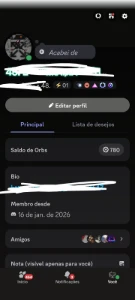 Conta de discord top