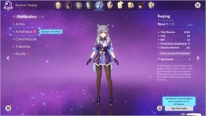 Genshin impact conta com Keqing+razor+fischl+noelle