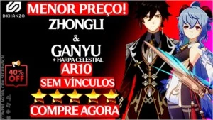 Genshin Impact conta Zhongli + Ganyu + Harpa Celestial AR10